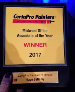 CertaPro Painters Midwest Office Associate of the Year - 2017